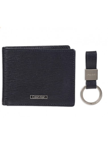 Calvin Klein Men's RFID Blocking Leather Bifold Wallet - Navy